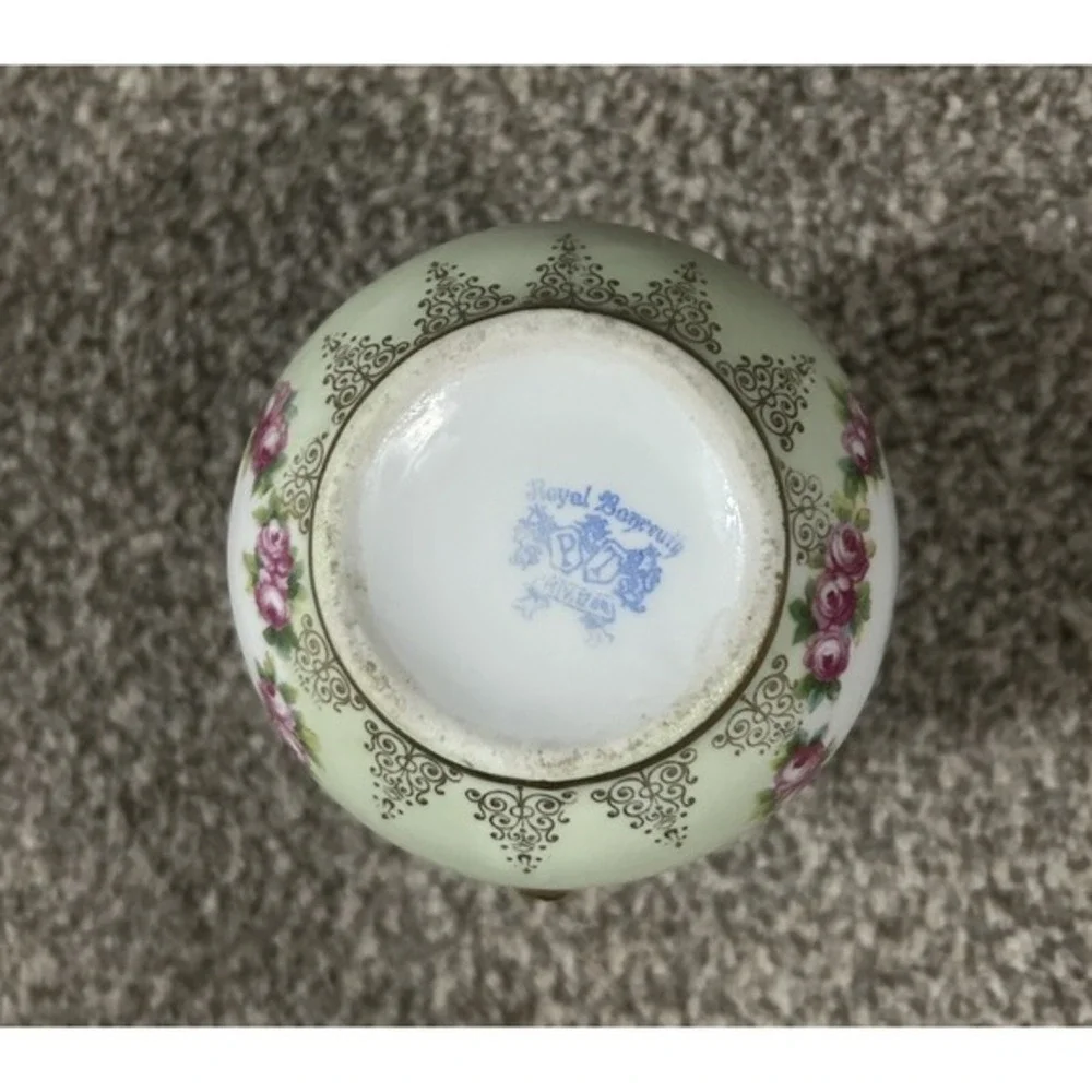 2PC Antique Limoges Coronet Porcelain Plate Royal‎ Bayneuth Creamer Pitcher Gold
